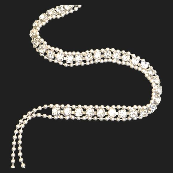 Rare Loren Hope Crystal Rhinestone Y-drop Necklace 18-20" + 15"‎ Drop - Picture 9 of 13